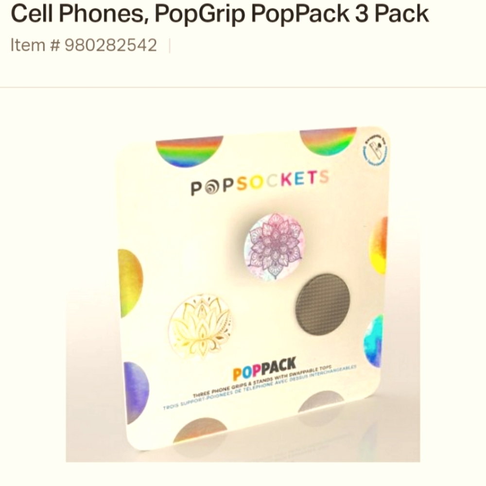 Popsockets PopPack , For Any Cell Phone